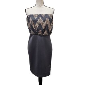Maurices lace chevron sequin strapless cocktail  evening dress